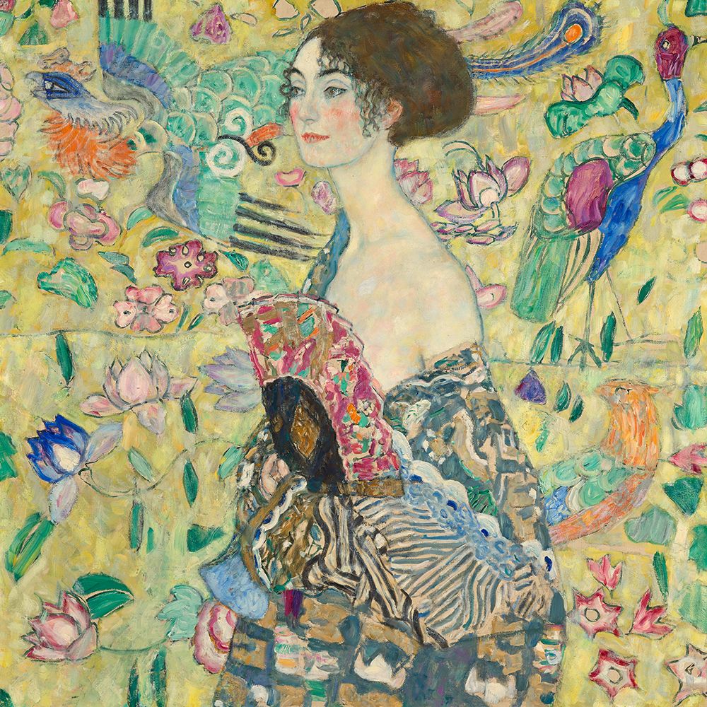 Lady with Fan, Gustav Klimt art prints