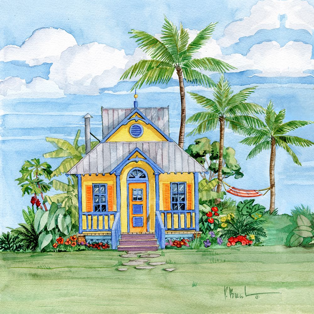 Tropical Cottage II art print by Paul Brent for $57.95 CAD