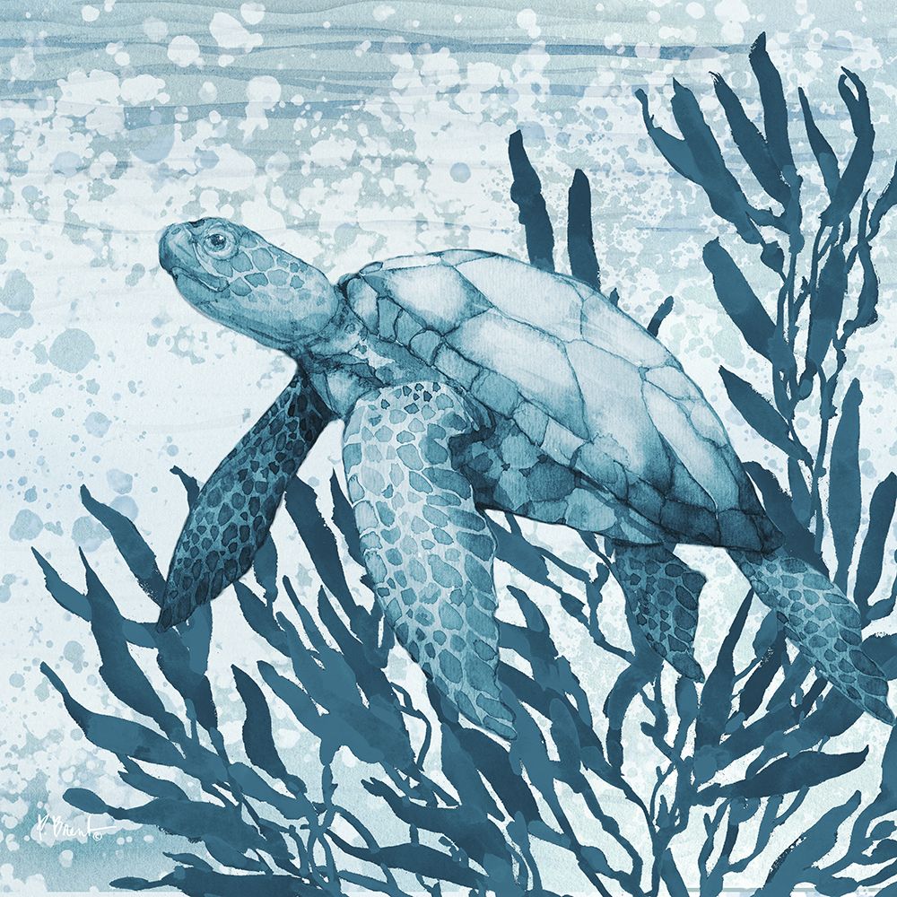 Calypso Turtles II - Indigo art print by Paul Brent for $57.95 CAD