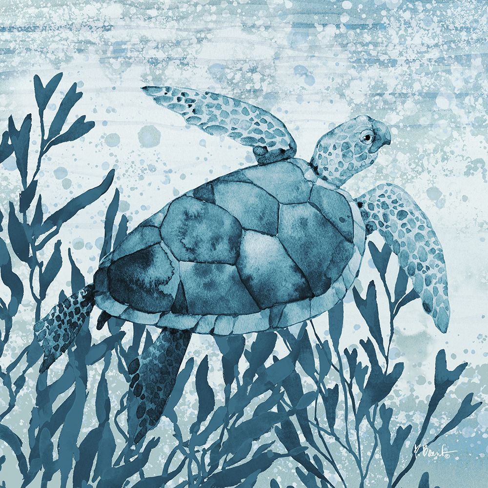 Calypso Turtles III - Indigo art print by Paul Brent for $57.95 CAD