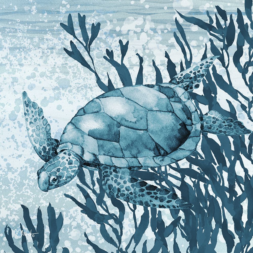 Calypso Turtles IV - Indigo art print by Paul Brent for $57.95 CAD