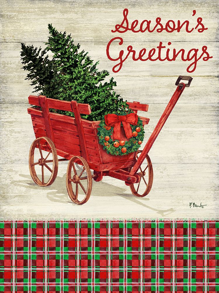 Christmas Wagon Vertical II art print by Paul Brent for $57.95 CAD