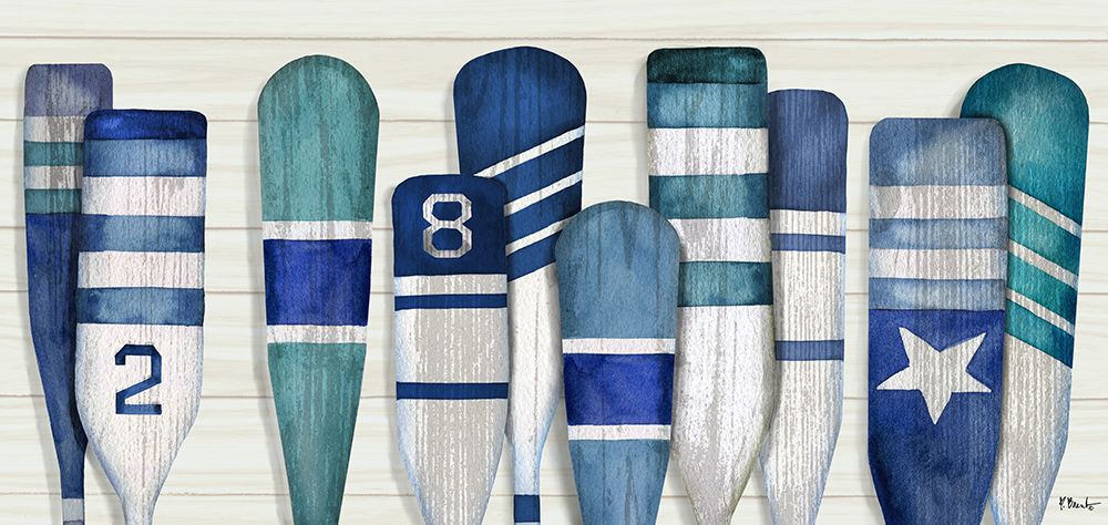 Port Oars Horizontal - Blue art print by Paul Brent for $57.95 CAD