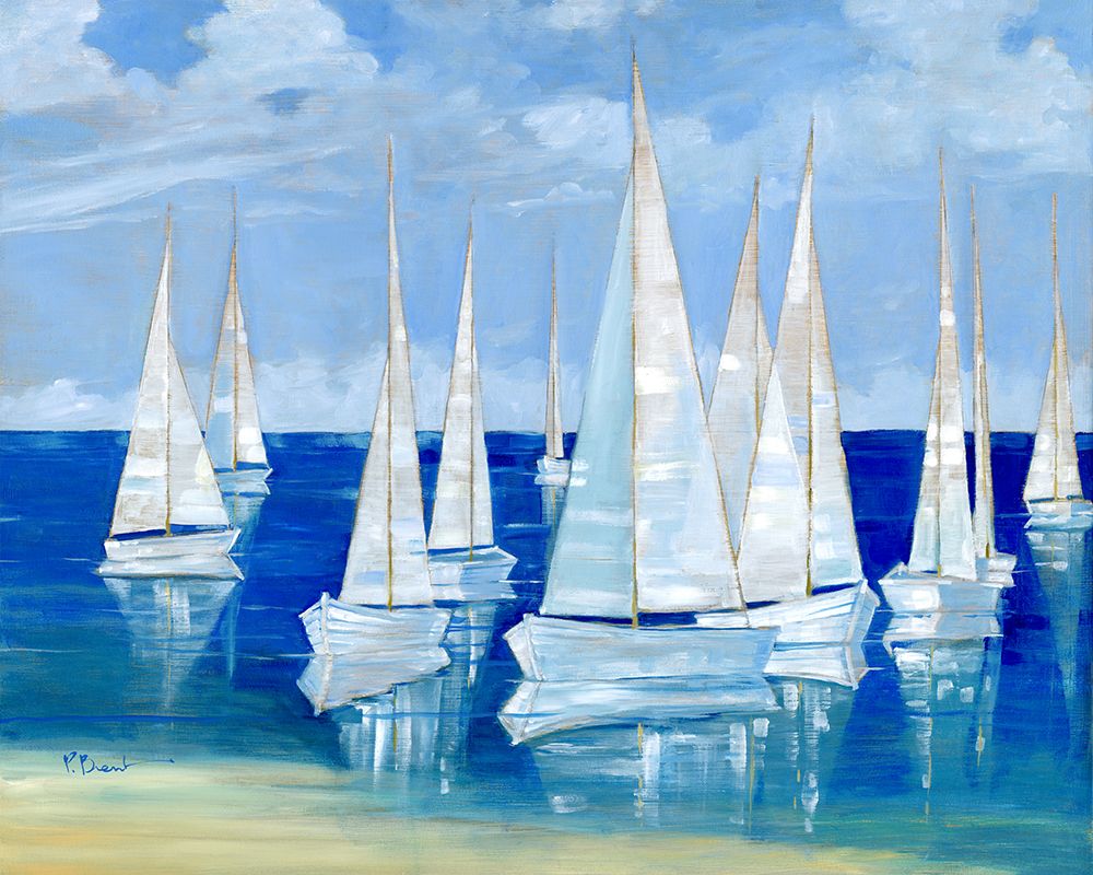 Blanco Beach Sailboats art print by Paul Brent for $57.95 CAD