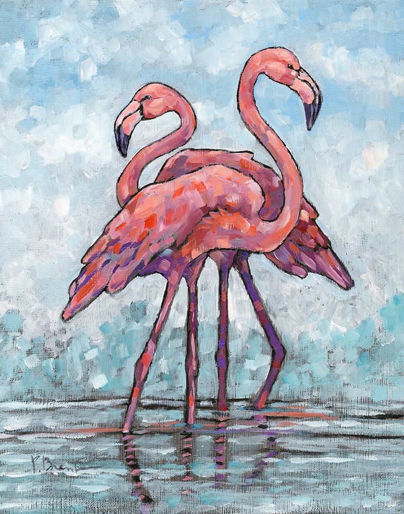 Impressions of Flamingos III art print by Paul Brent for $57.95 CAD