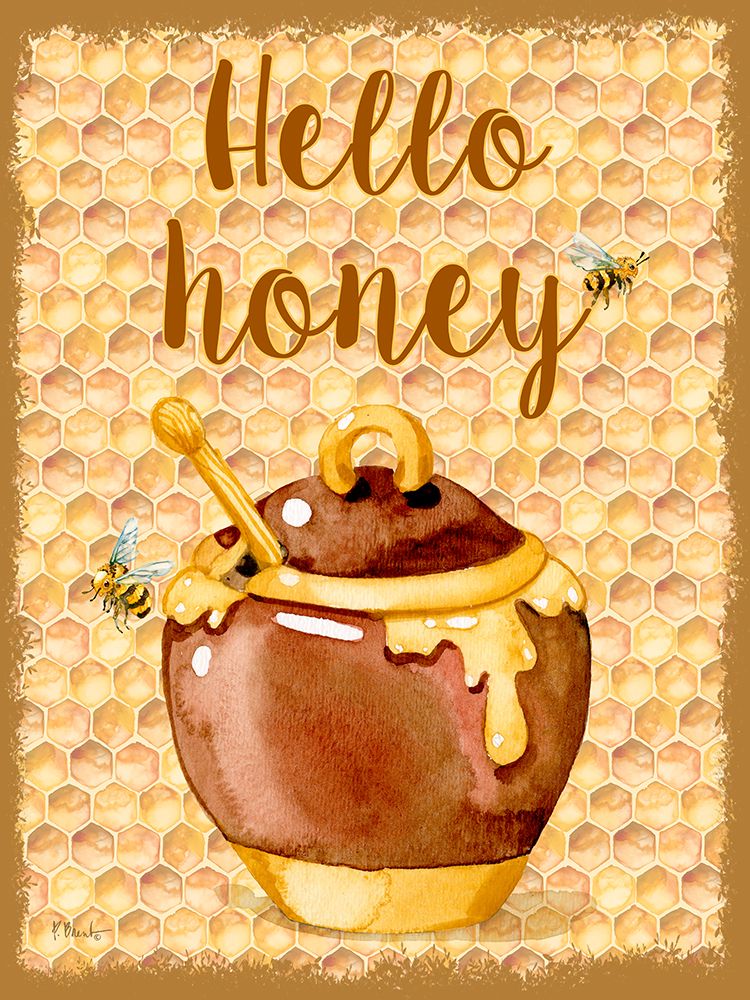 Honey Pot Vertical - Honeycomb art print by Paul Brent for $57.95 CAD