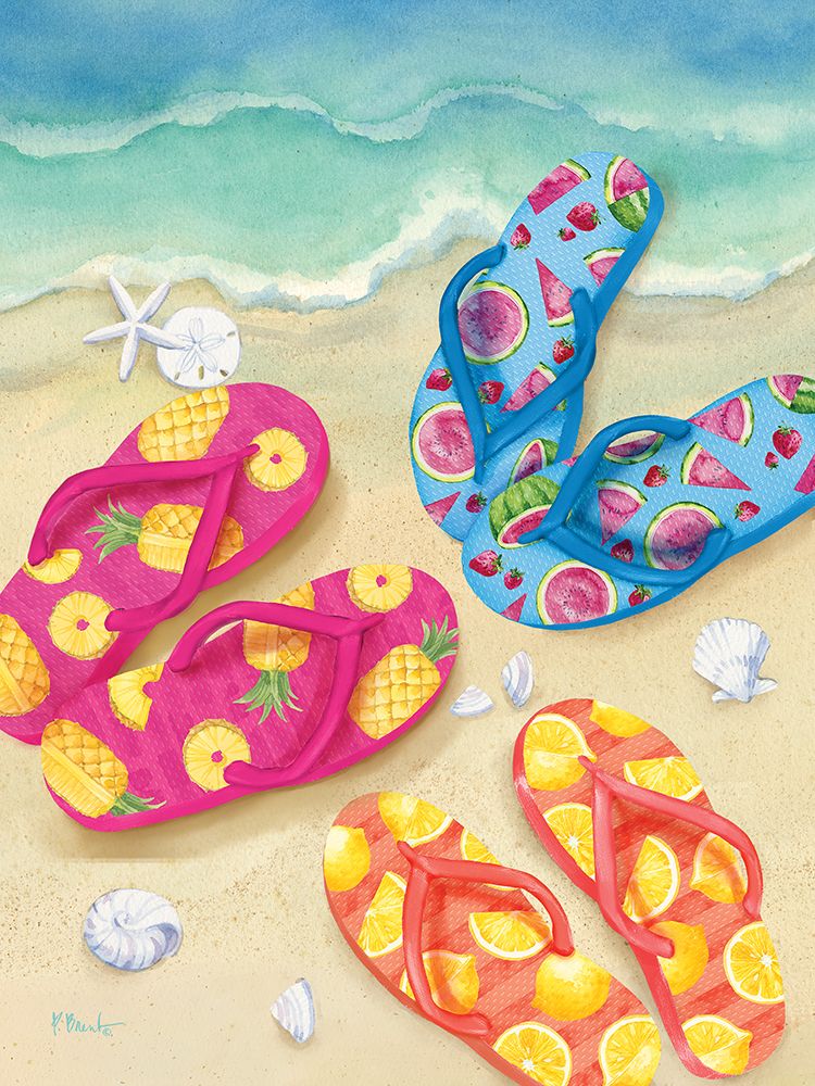 Fruity Flip Flops Vertical art print by Paul Brent for $57.95 CAD