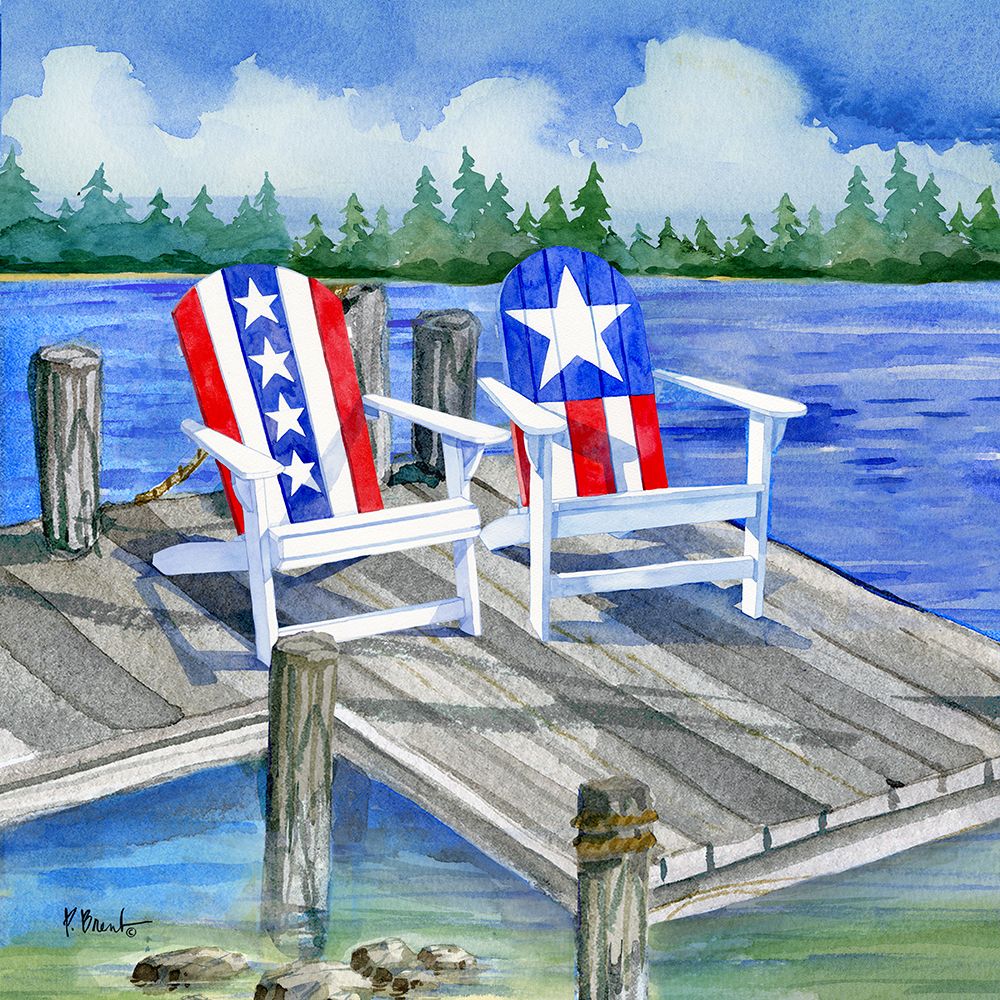 Patriotic Dock I art print by Paul Brent for $57.95 CAD