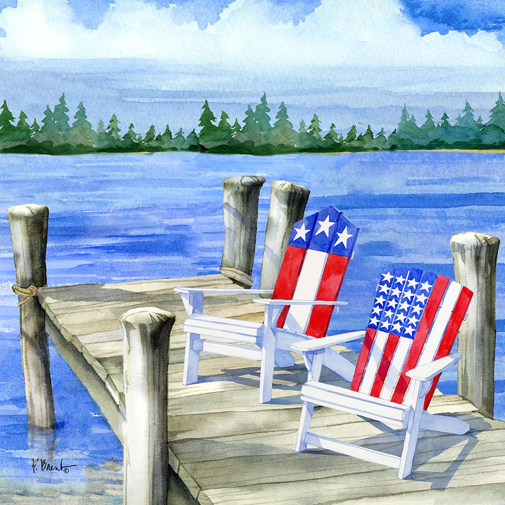 Patriotic Dock II art print by Paul Brent for $57.95 CAD