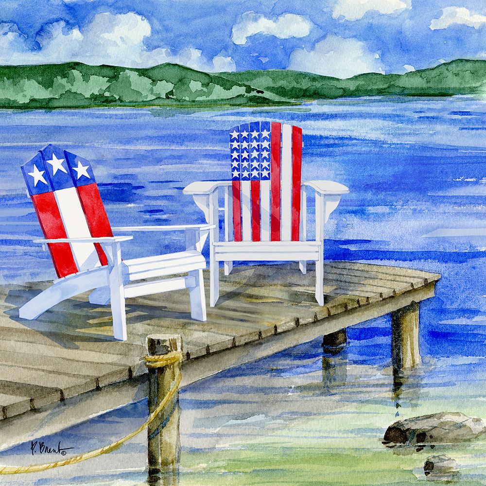 Patriotic Dock III art print by Paul Brent for $57.95 CAD