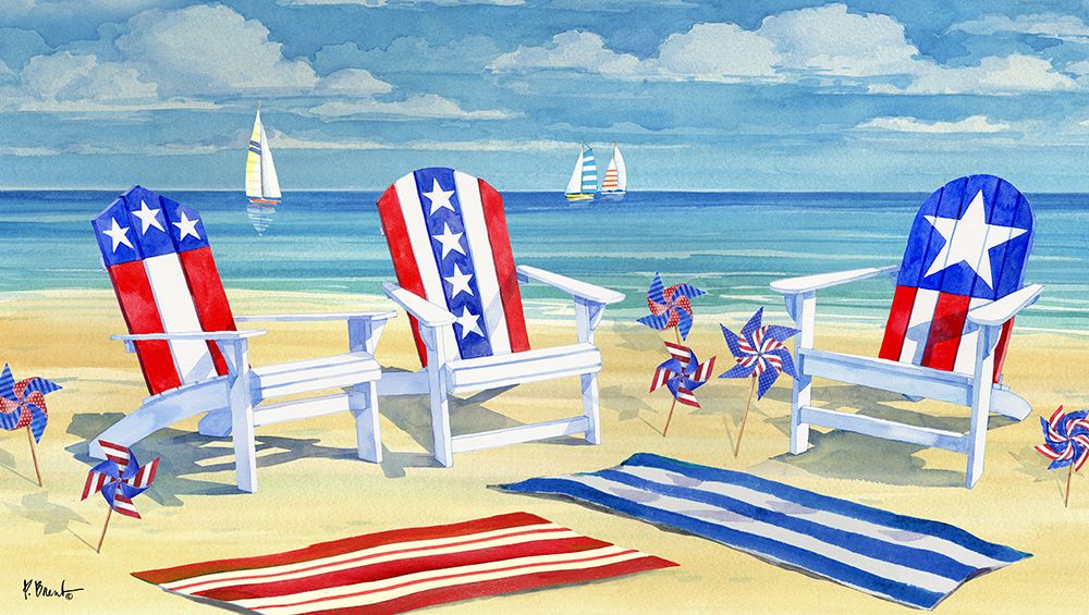 Patriotic Beach Horizontal art print by Paul Brent for $57.95 CAD