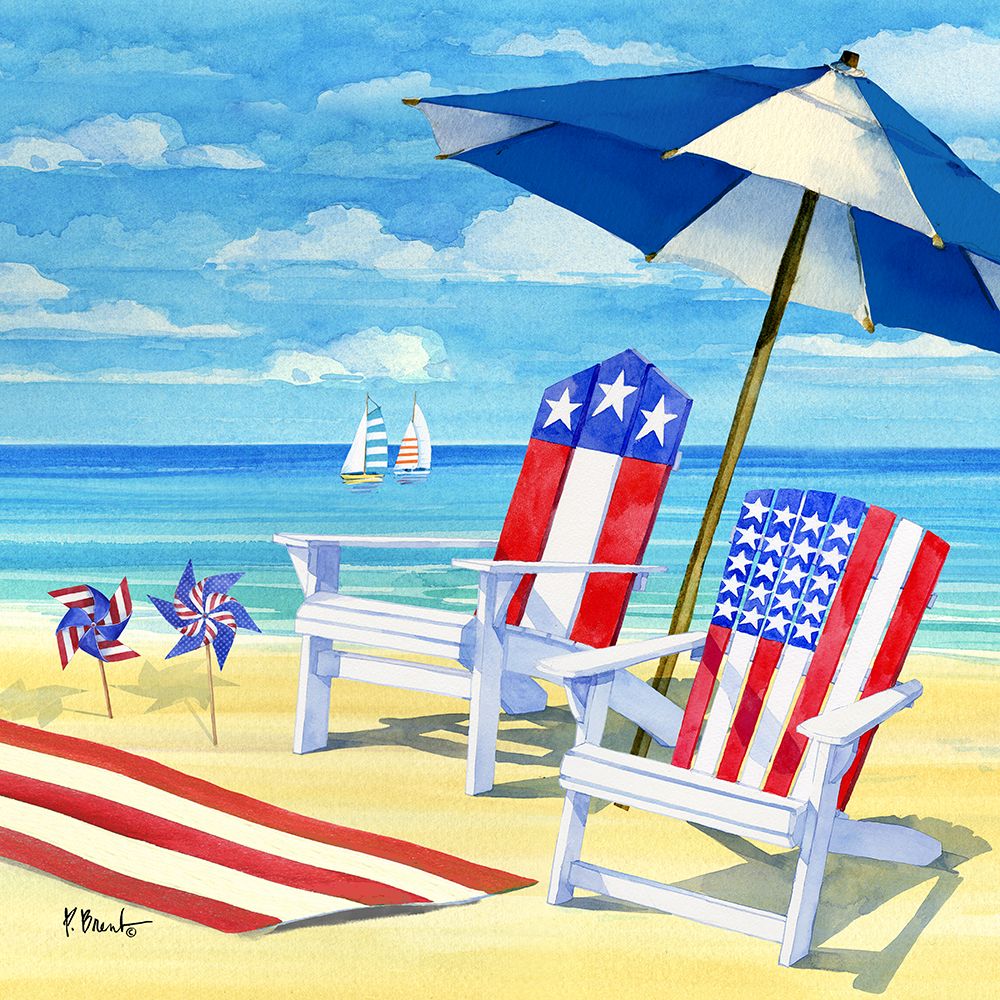 Patriotic Beach II art print by Paul Brent for $57.95 CAD