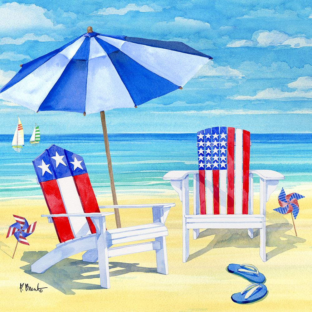 Patriotic Beach III art print by Paul Brent for $57.95 CAD