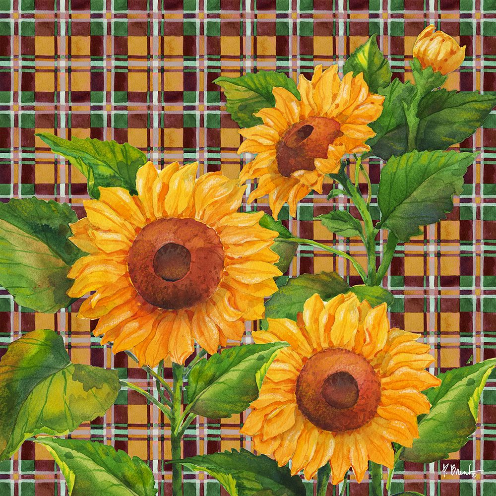 Sunflower Plaid art print by Paul Brent for $57.95 CAD