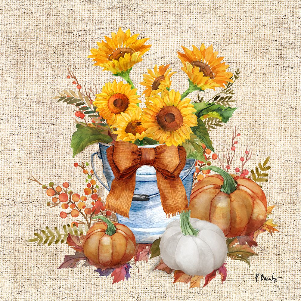 Orange Sunflower Bucket art print by Paul Brent for $57.95 CAD