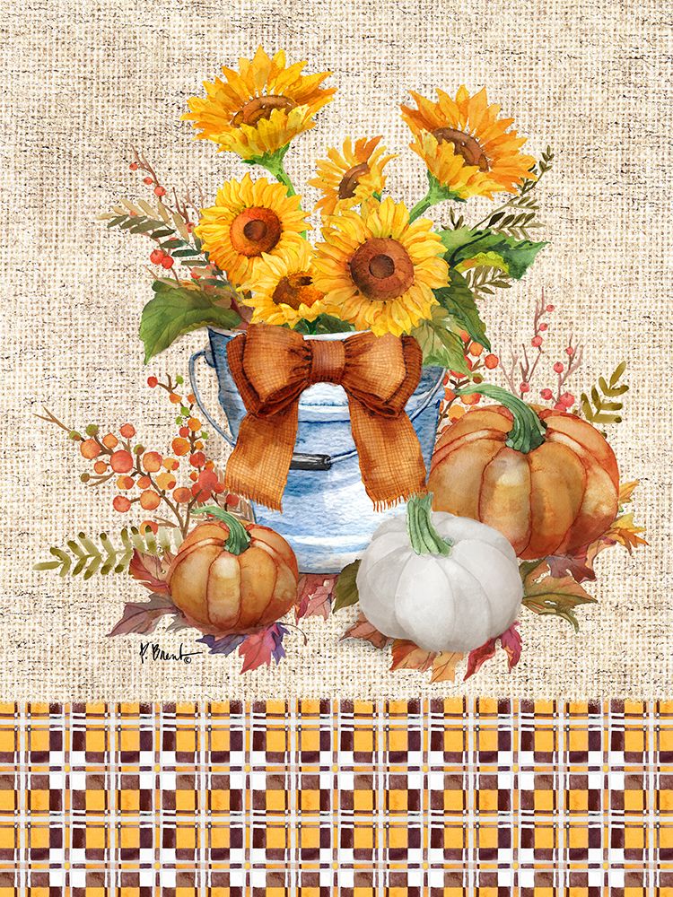 Orange Sunflower Bucket Vertical art print by Paul Brent for $57.95 CAD