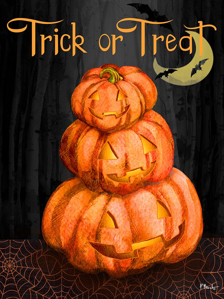 Spooky Jack OLanterns Vertical art print by Paul Brent for $57.95 CAD