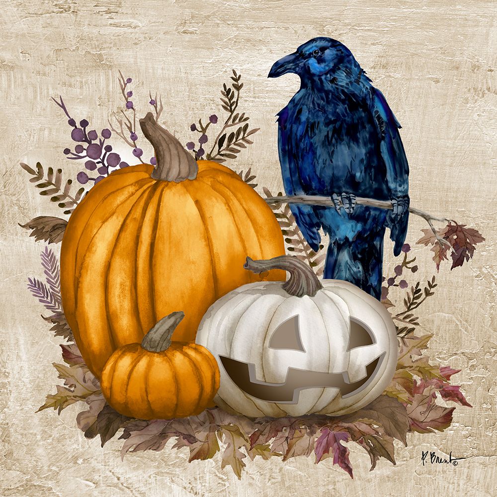 Fall Crow II - Halloween art print by Paul Brent for $57.95 CAD