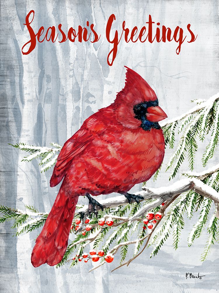 Crimson Cardinal Vertical I art print by Paul Brent for $57.95 CAD