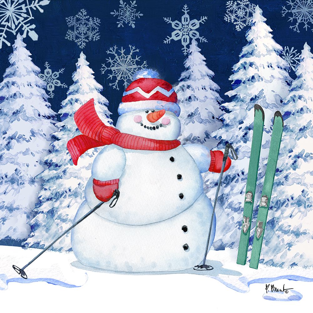 Icy Snowman I - Navy art print by Paul Brent for $57.95 CAD