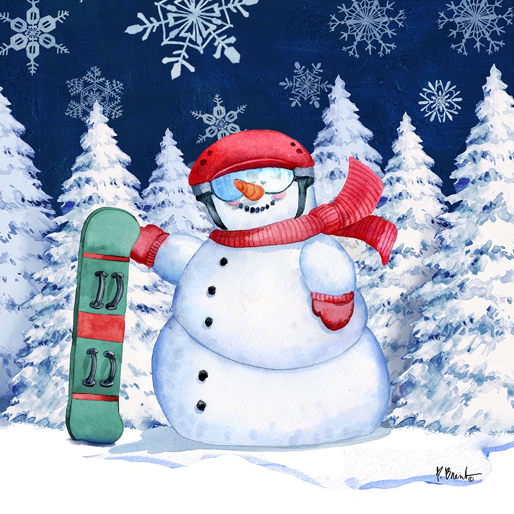 Icy Snowman II - Navy art print by Paul Brent for $57.95 CAD