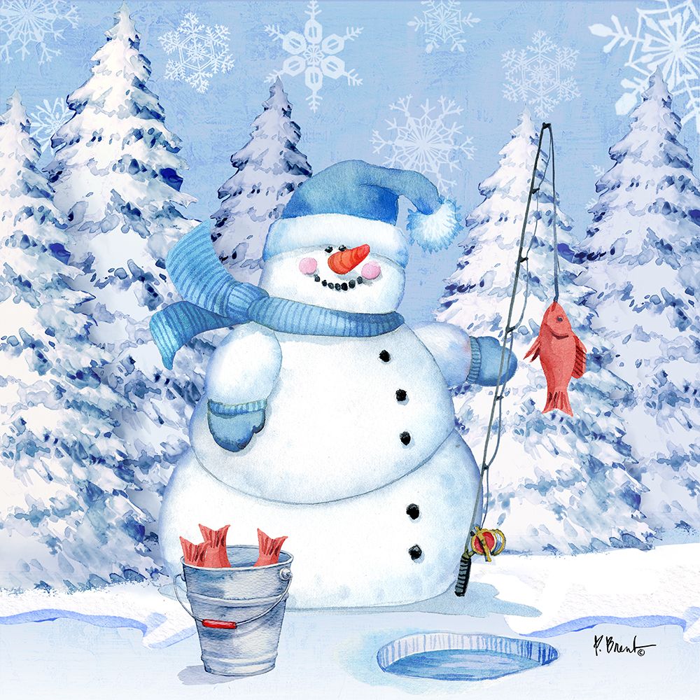 Icy Snowman III art print by Paul Brent for $57.95 CAD