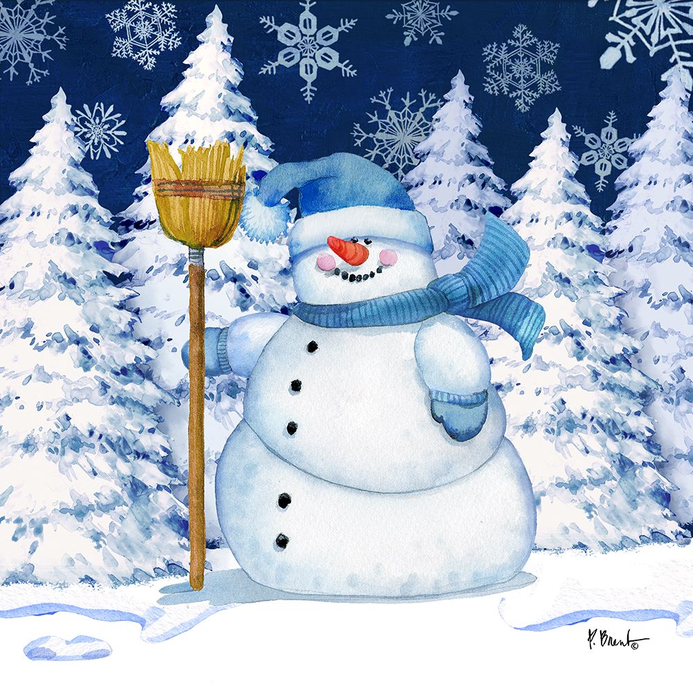 Icy Snowman V - Navy art print by Paul Brent for $57.95 CAD