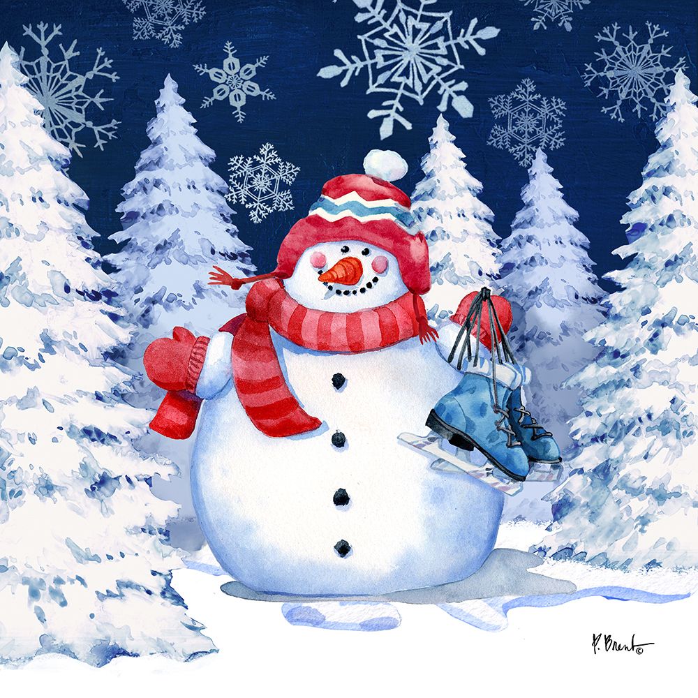 Icy Snowman VI - Navy art print by Paul Brent for $57.95 CAD