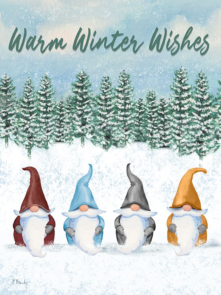 Warm Winter Gnomes Vertical art print by Paul Brent for $57.95 CAD