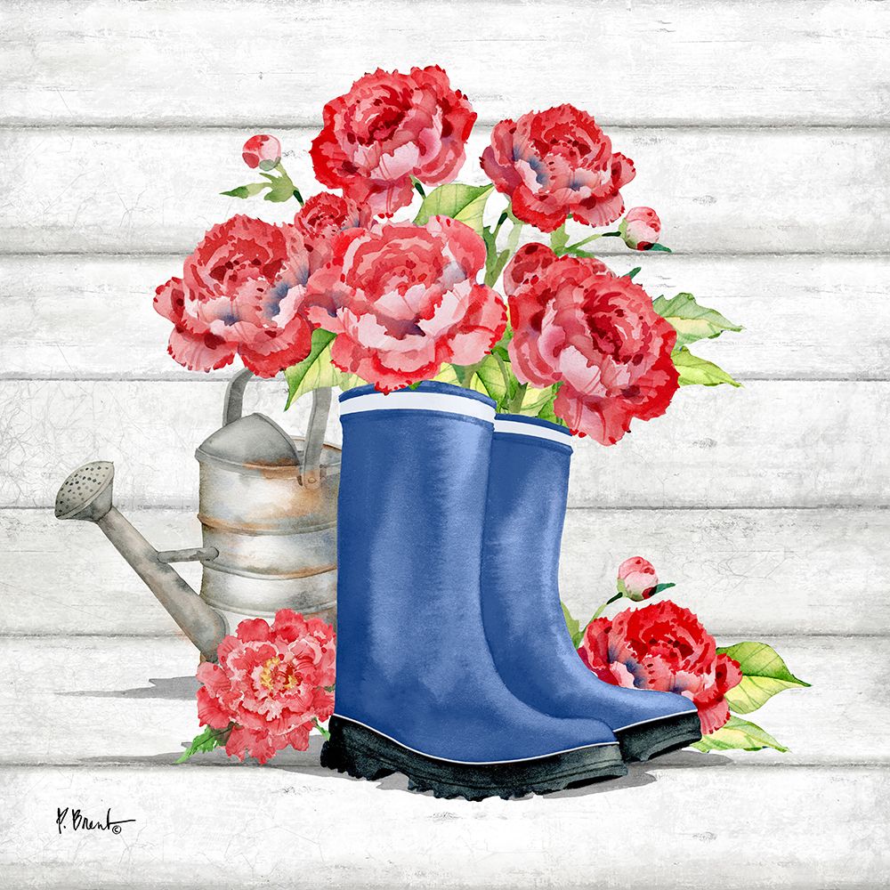 Floral Rain Boots I art print by Paul Brent for $57.95 CAD