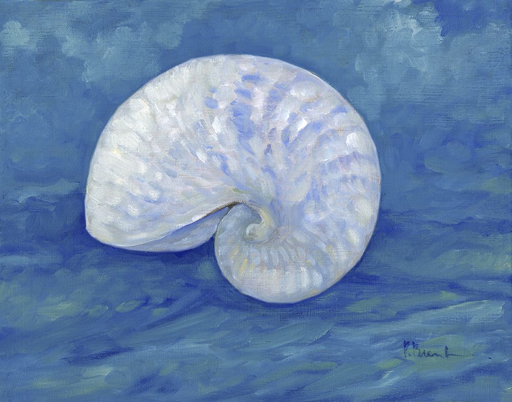 Impressions of Shells III - Nautilus - Indigo art print by Paul Brent for $57.95 CAD