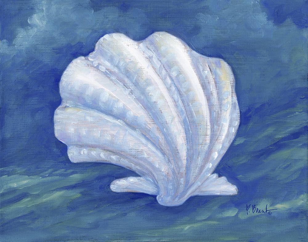 Impressions of Shells IV - Scallop - Indigo art print by Paul Brent for $57.95 CAD