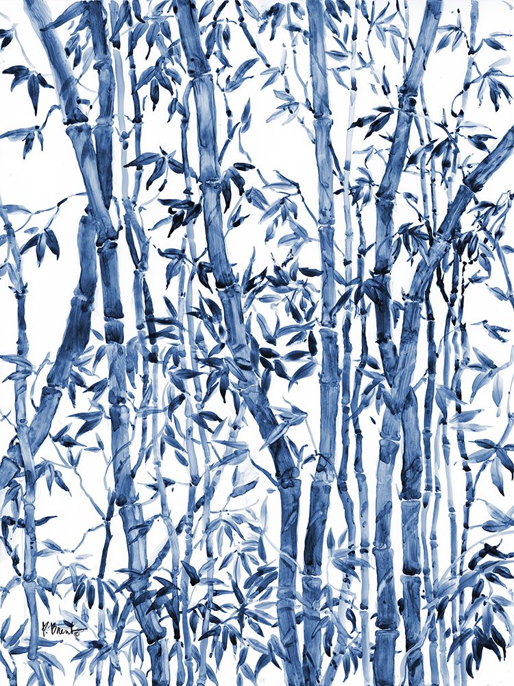 Bamboo Grove Vertical - Blue art print by Paul Brent for $57.95 CAD