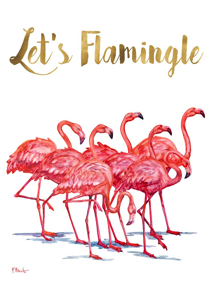 Hilo Flamingos Vertical - White art print by Paul Brent for $57.95 CAD