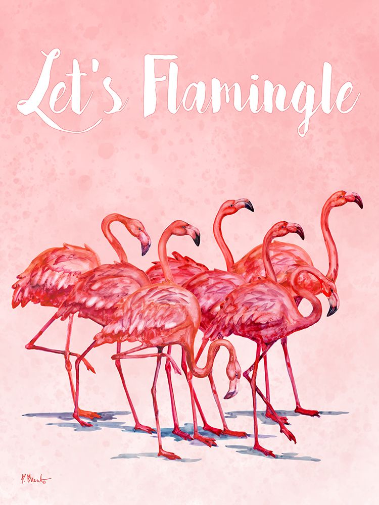 Hilo Flamingos Vertical art print by Paul Brent for $57.95 CAD