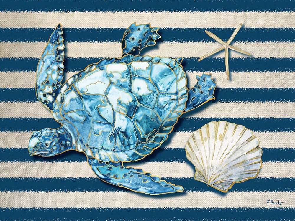 Playa Turtle Stripes Horizontal art print by Paul Brent for $57.95 CAD