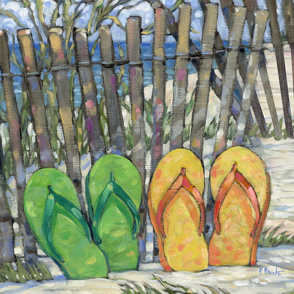 Impressions of Flip Flops Square I art print by Paul Brent for $57.95 CAD