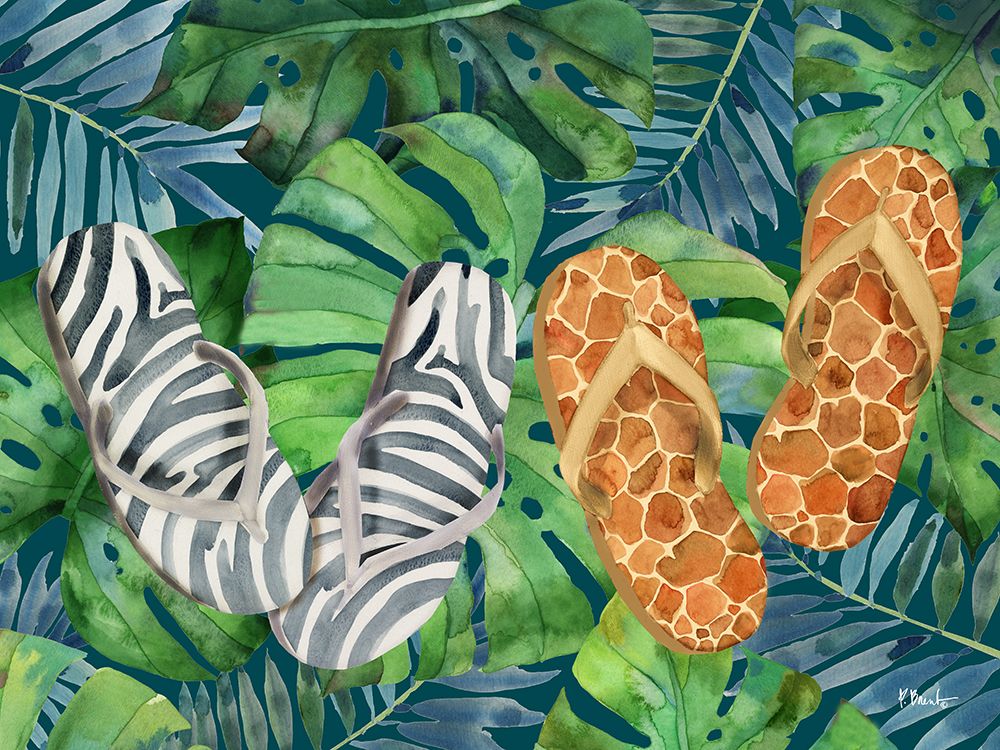 Animal Print Flip Flops Horizontal I art print by Paul Brent for $57.95 CAD