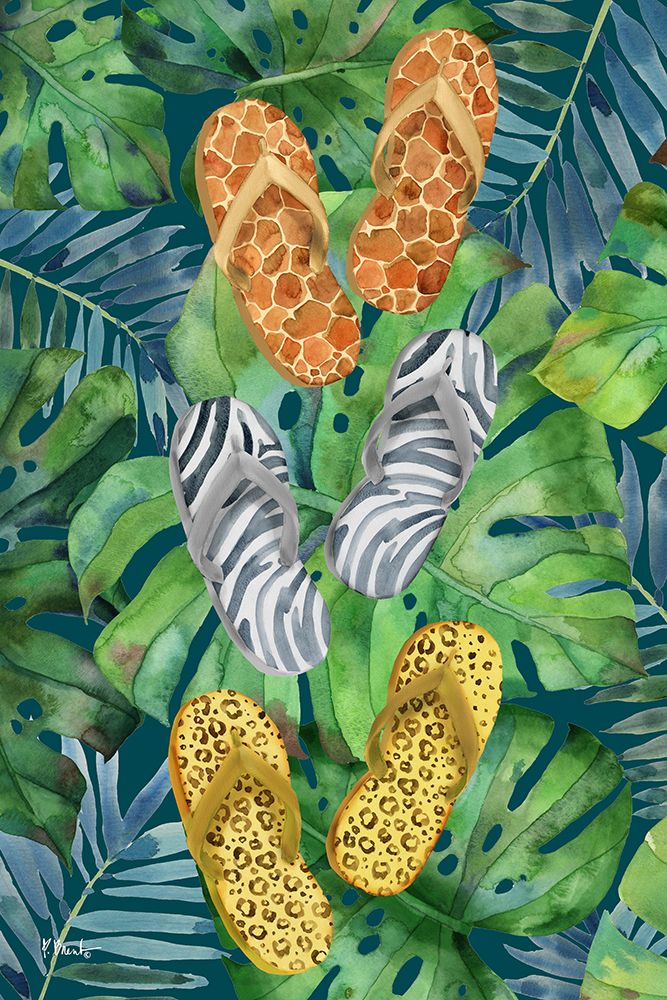 Animal Print Flip Flops Vertical I art print by Paul Brent for $57.95 CAD