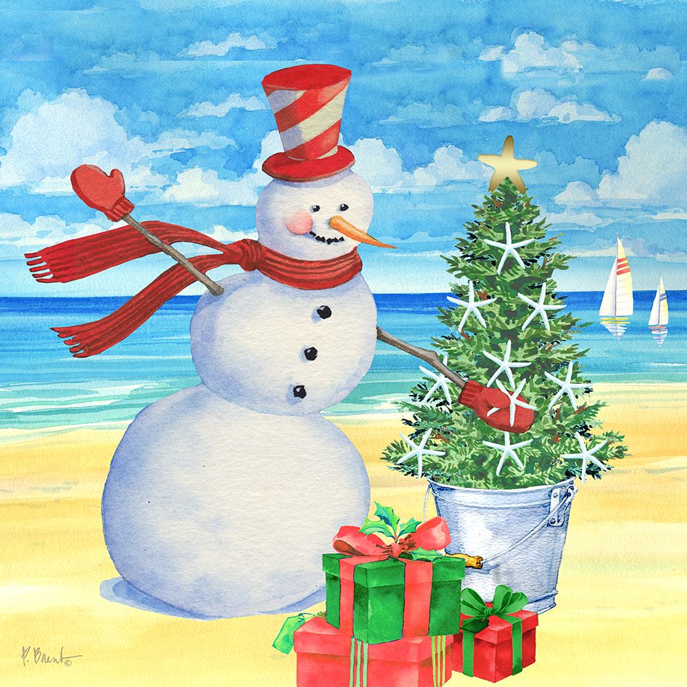 Snowman Beach I art print by Paul Brent for $57.95 CAD