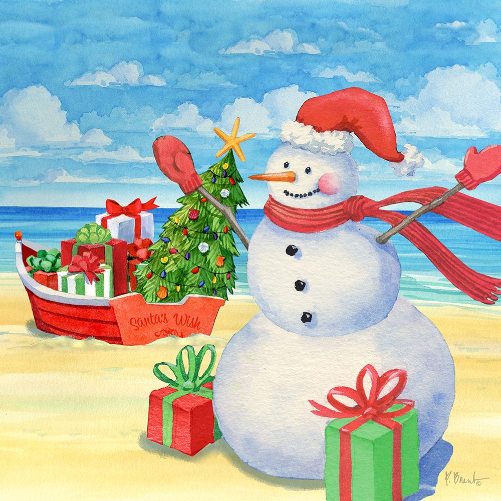 Snowman Beach II art print by Paul Brent for $57.95 CAD