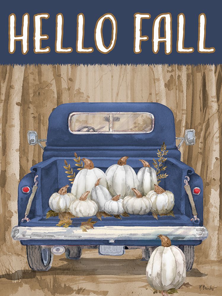 Birch Pumpkin Truck Vertical art print by Paul Brent for $57.95 CAD