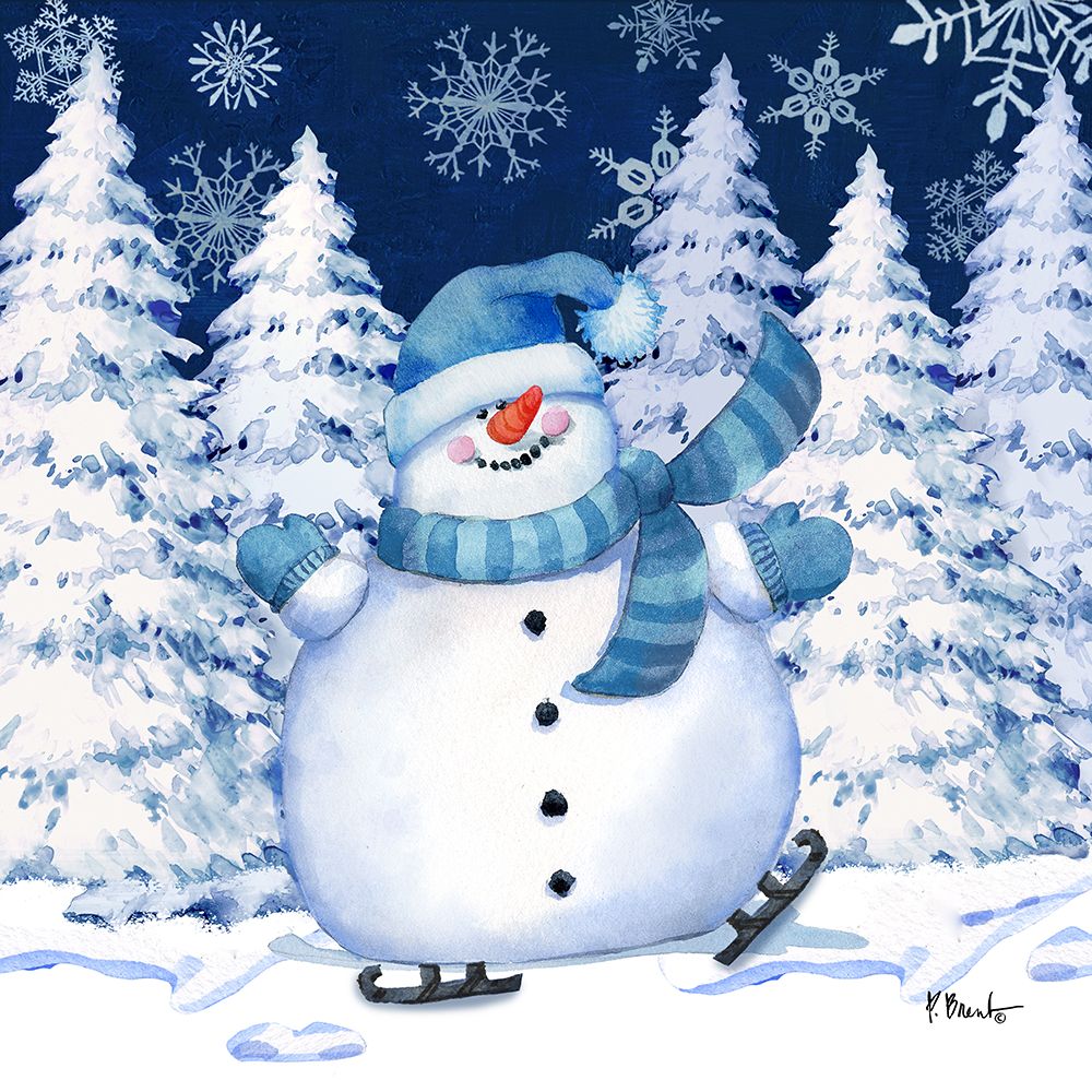 Icy Snowman VII - Navy art print by Paul Brent for $57.95 CAD