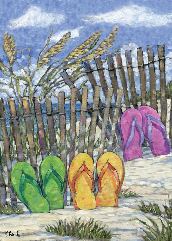 Impressions of Flip Flops Vertical art print by Paul Brent for $57.95 CAD