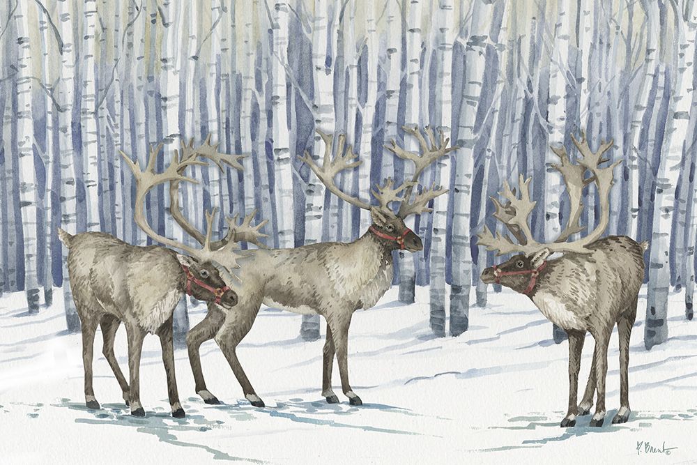 Birch Reindeer Horizontal art print by Paul Brent for $57.95 CAD