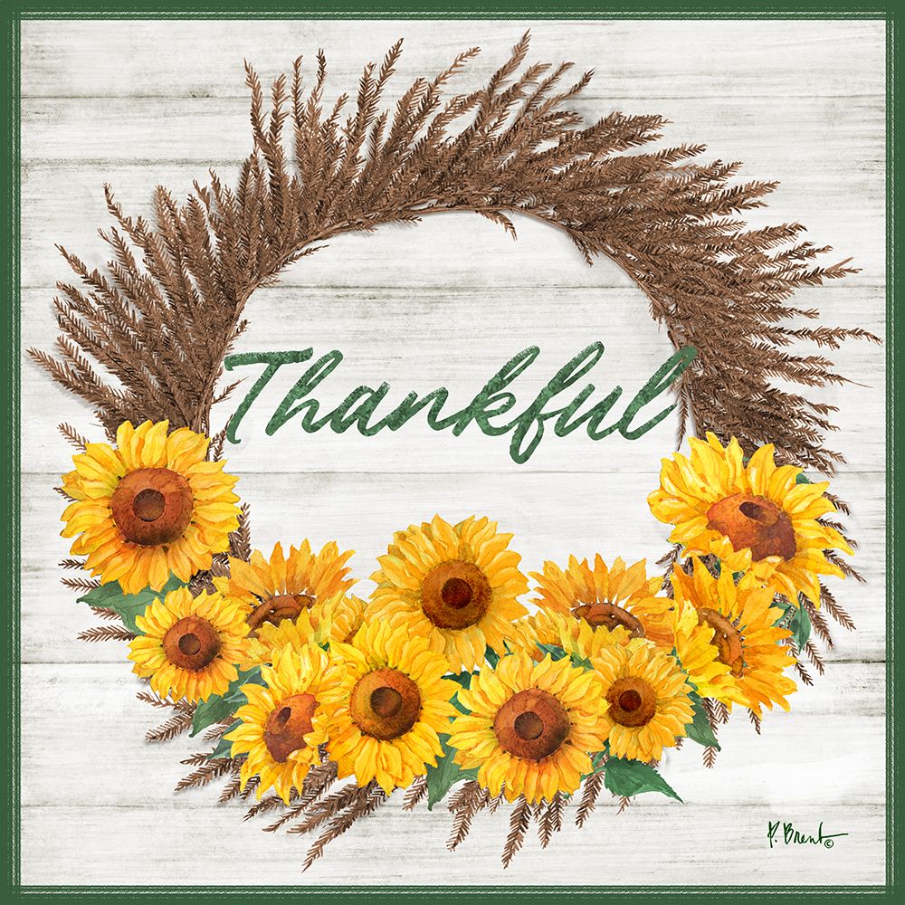 Autumn Sunflower Wreath art print by Paul Brent for $57.95 CAD