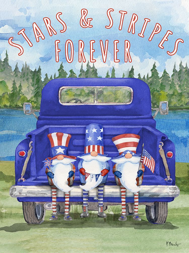 Patriotic Gnomes Truck art print by Paul Brent for $57.95 CAD