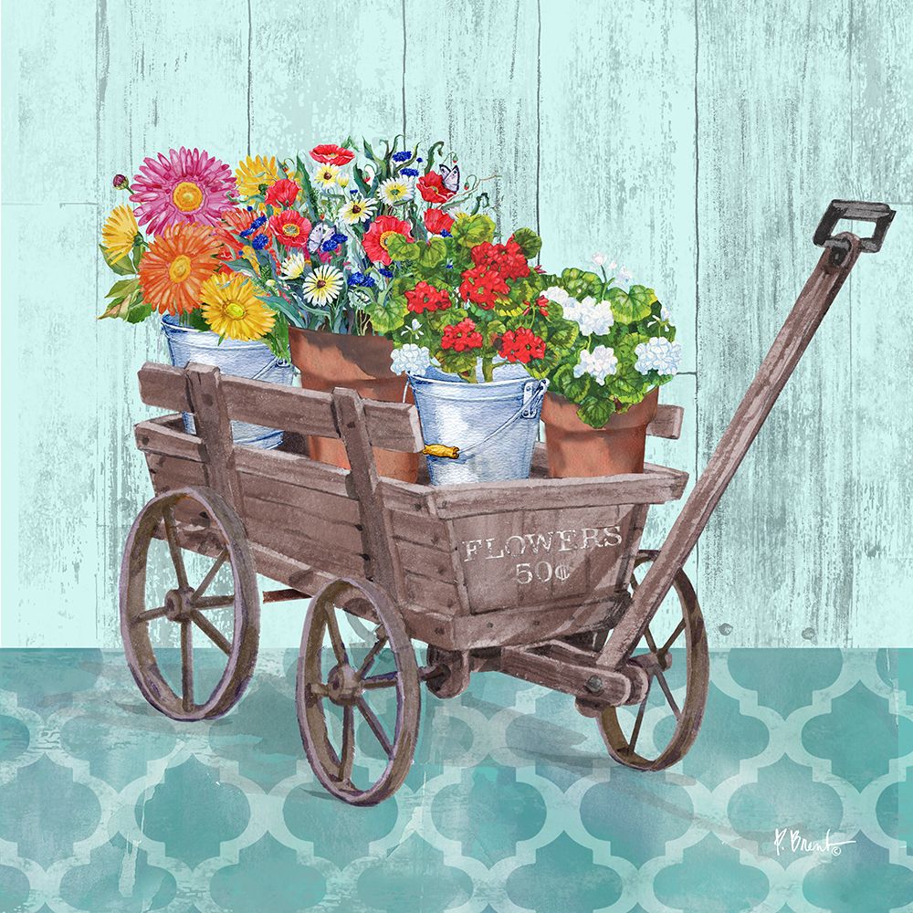 Flower Cart I art print by Paul Brent for $57.95 CAD