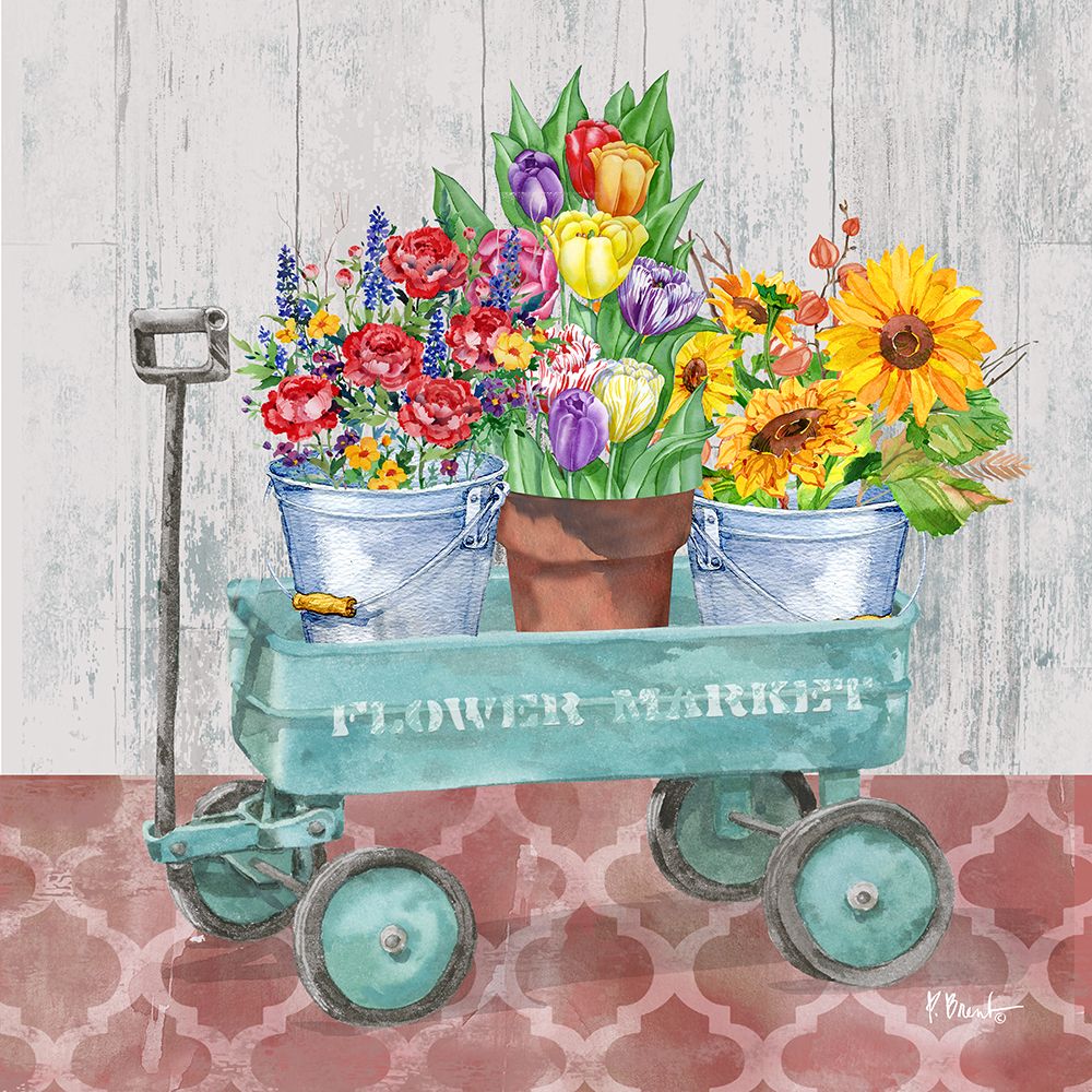 Flower Cart II art print by Paul Brent for $57.95 CAD