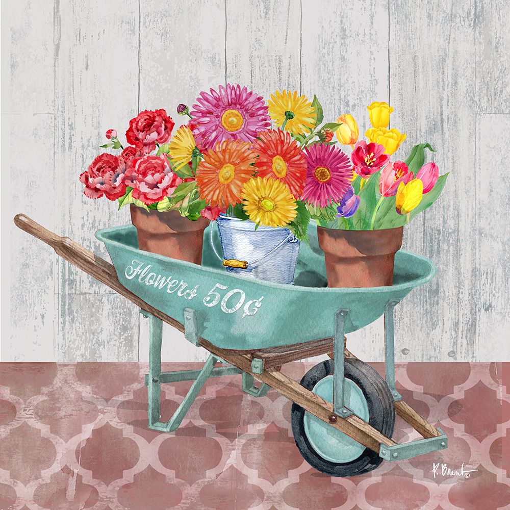 Flower Cart III art print by Paul Brent for $57.95 CAD